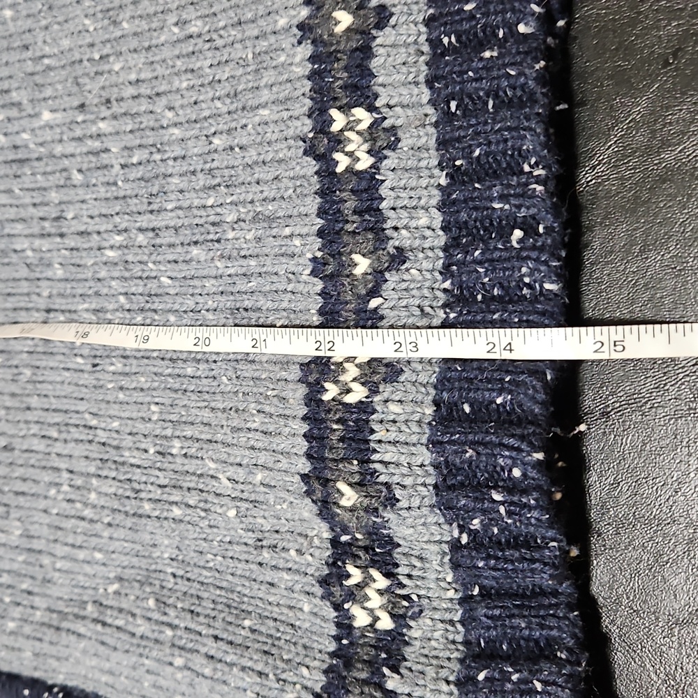 Eddie Bauer Womens Blue Knit Vintage Zip Up Sweater Size M Snowflake Winter - Picture 7 of 9